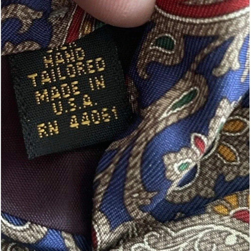 Vintage Jacobsons Paisley Neck‎ Tie  Classic Hand Tailored Silk USA